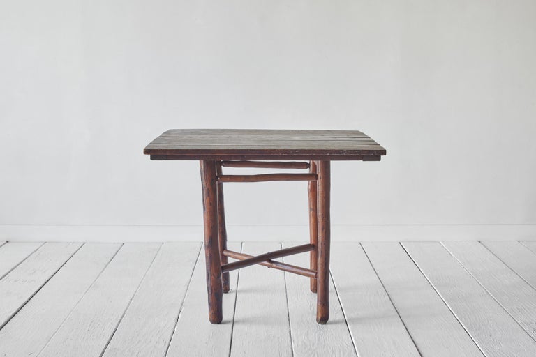 Pair of Wood Brutalist Tables For Sale 3