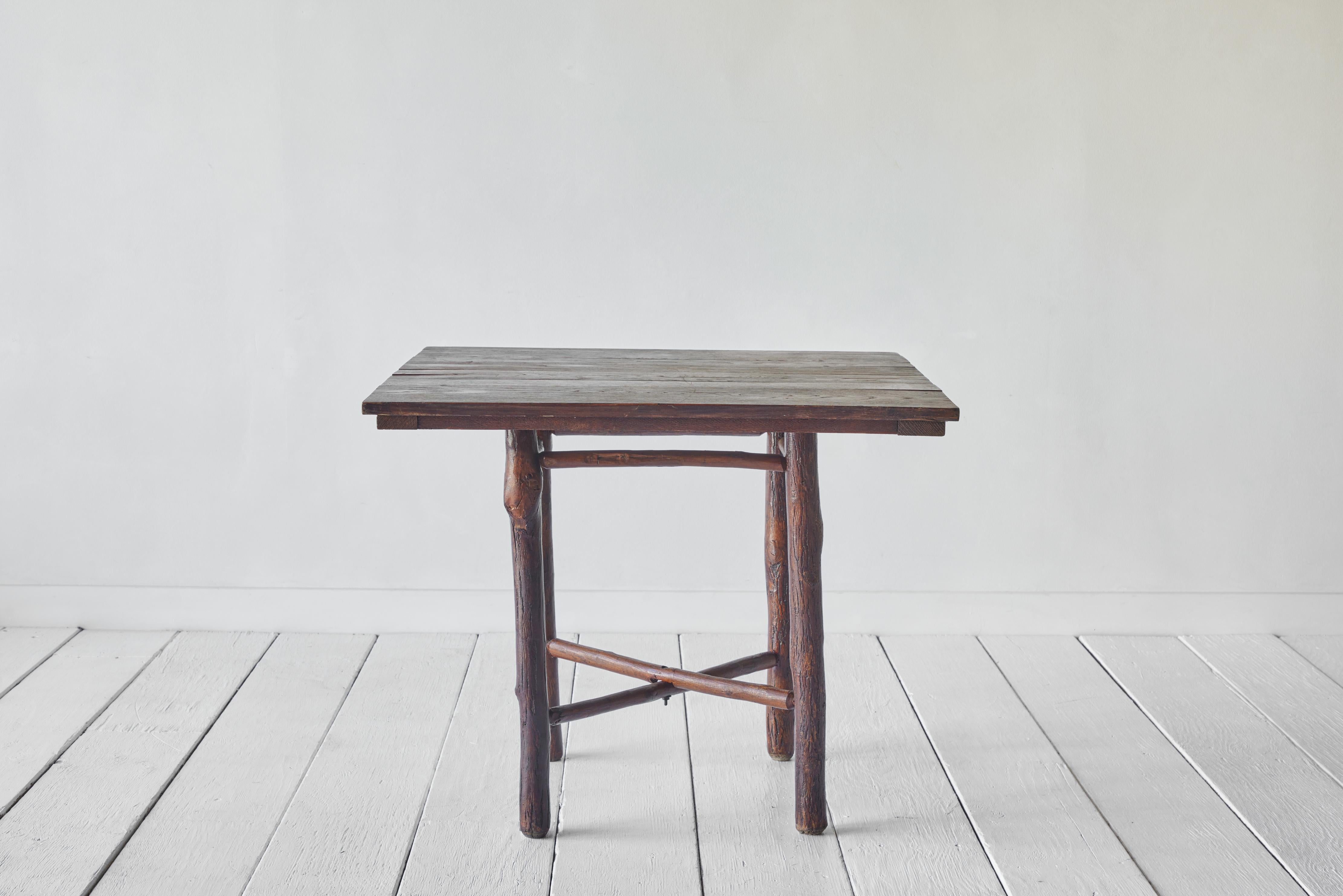French Wood Brutalist Table For Sale