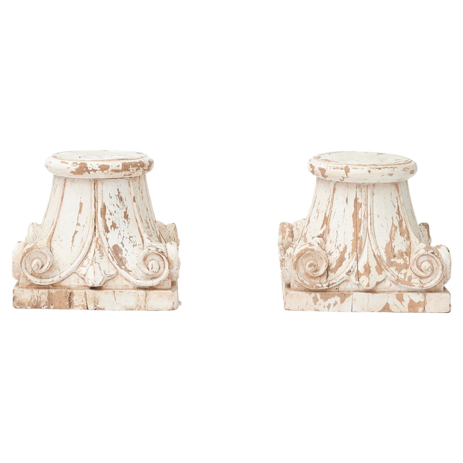 Pair of Wood Capitals, c 1880-1900 For Sale