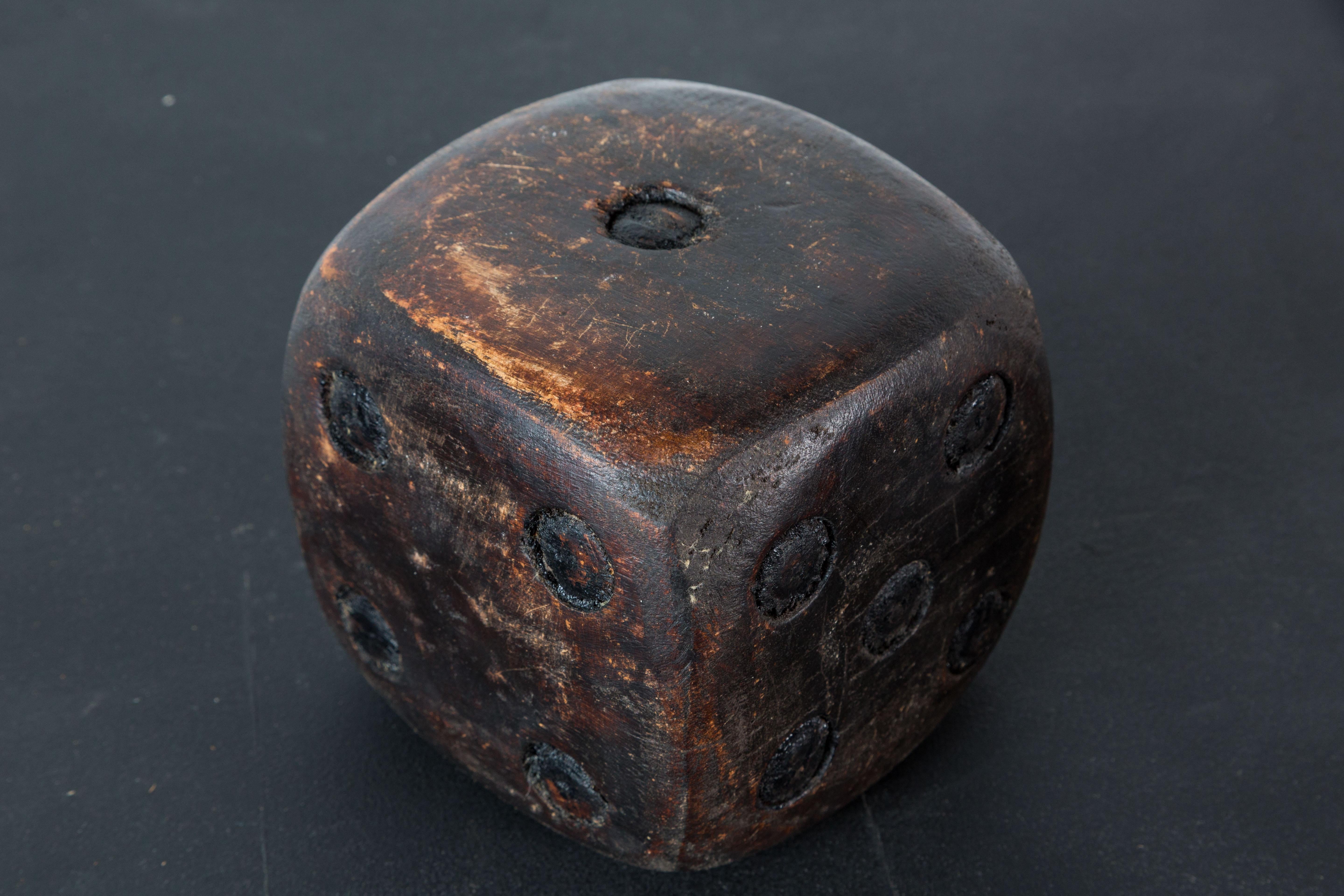 20th Century Pair of Wood Carved American Folk Art Dice