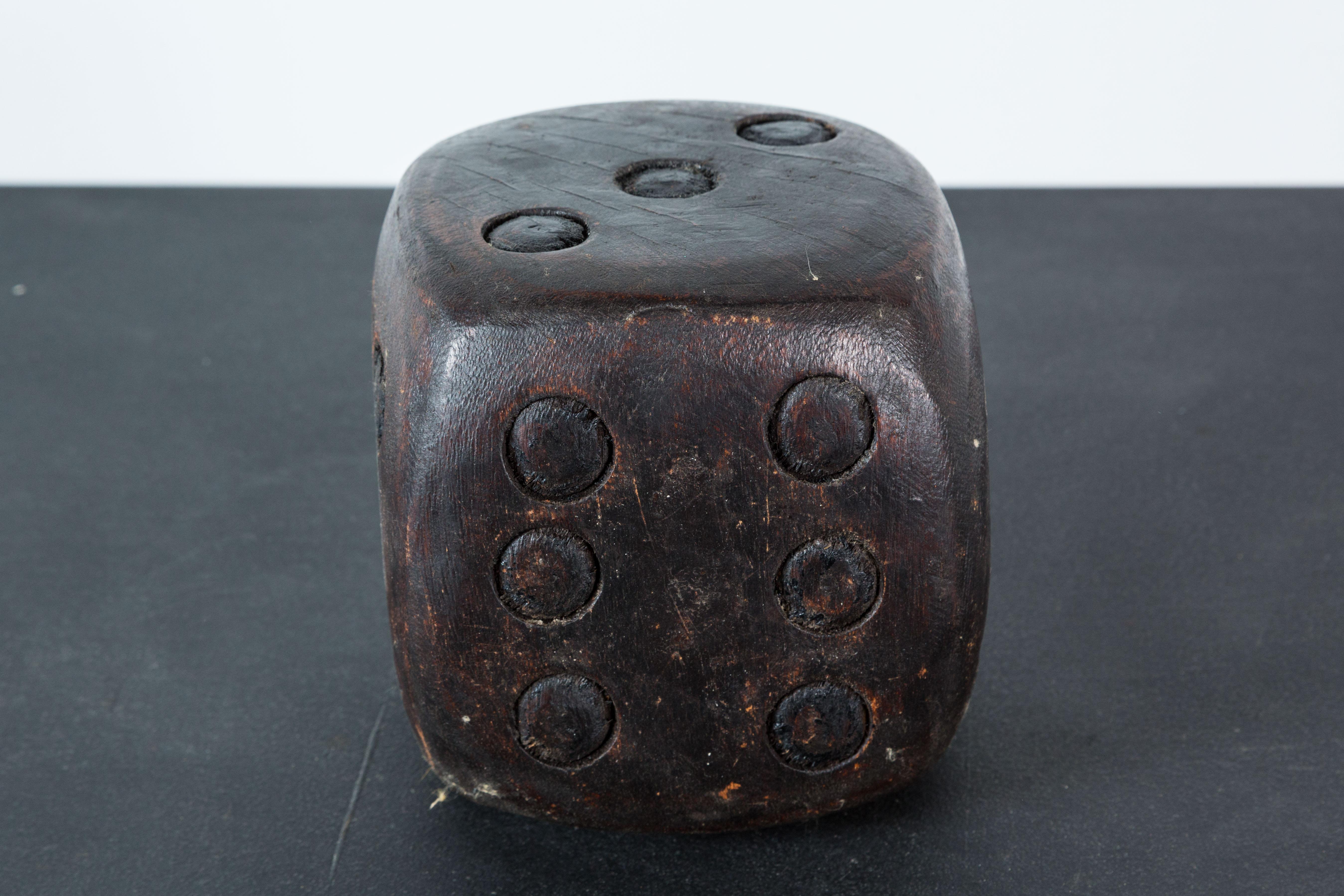 Pair of Wood Carved American Folk Art Dice 1