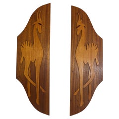 Pair of Wood Carved Wall Art