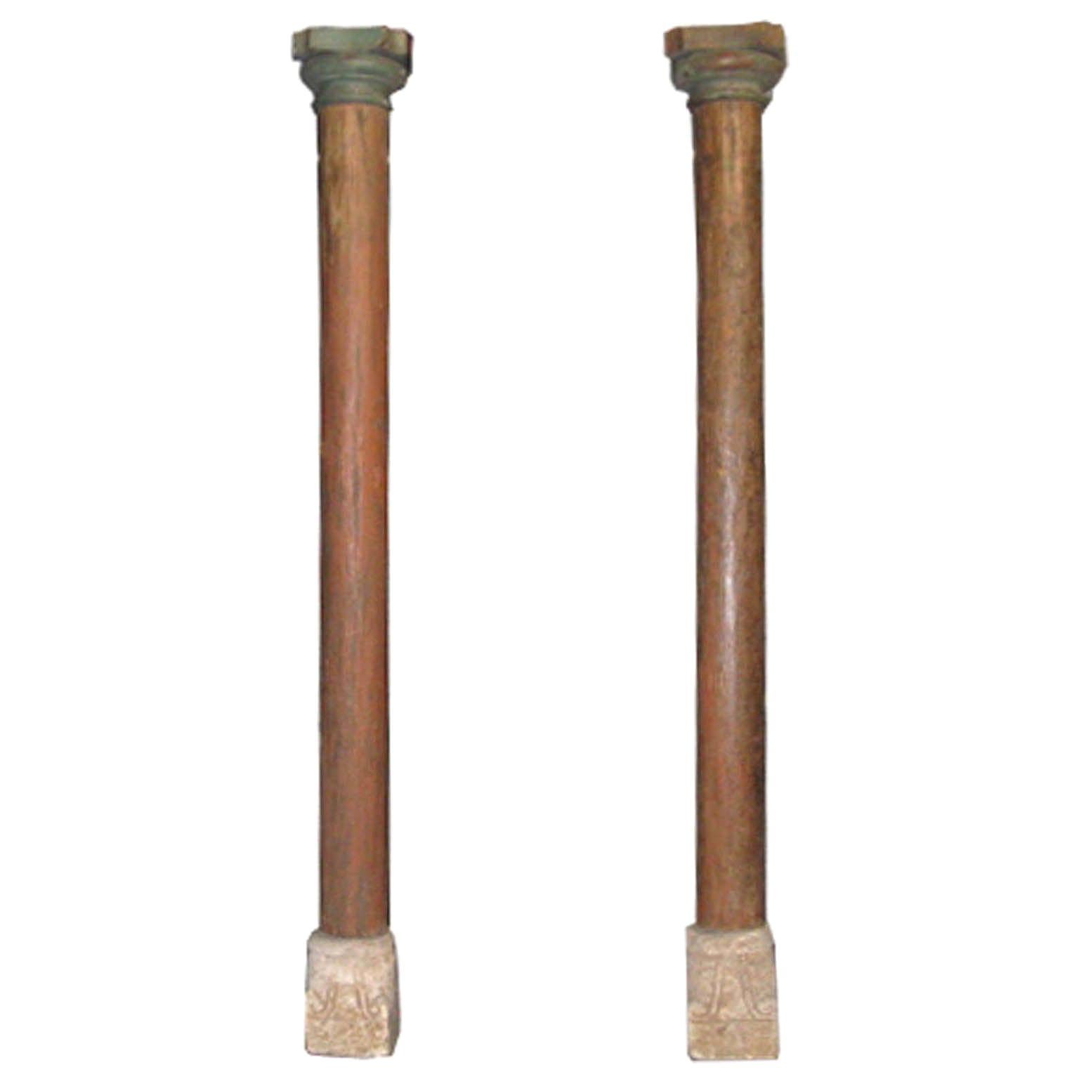 Pair of Wood Columns