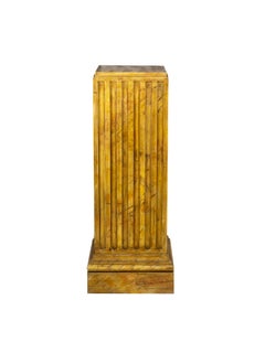 Pair Of Wood Columns Pedestals, Neoclassical Style, 20th Century, France