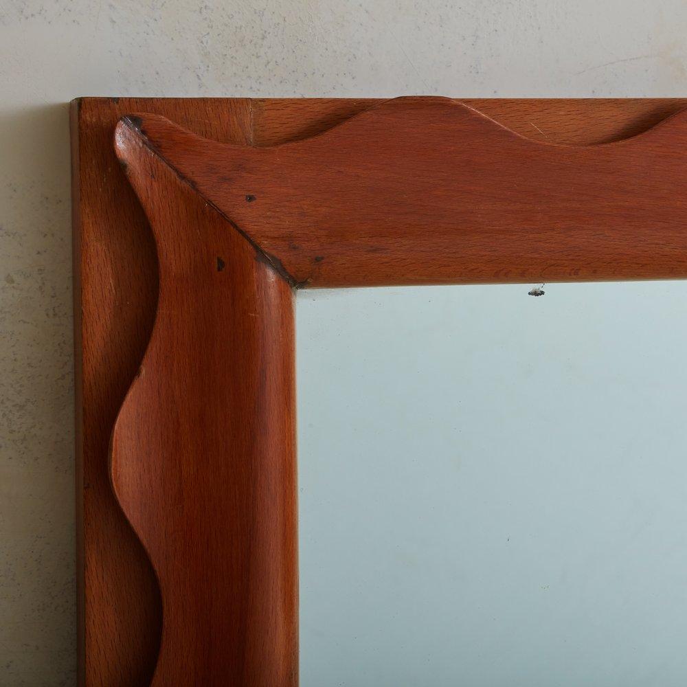 Wood Frame Squiggle Mirror, Italy, 1970s For Sale 4