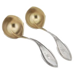 Pair of Wood & Hughes Sterling Silver Zephyr Pattern Gravy or Sauce Ladles