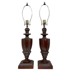 Pair of Wood Lamps