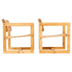 Pair of Wood Lounge Chairs by Edvin Helseth for Trybo