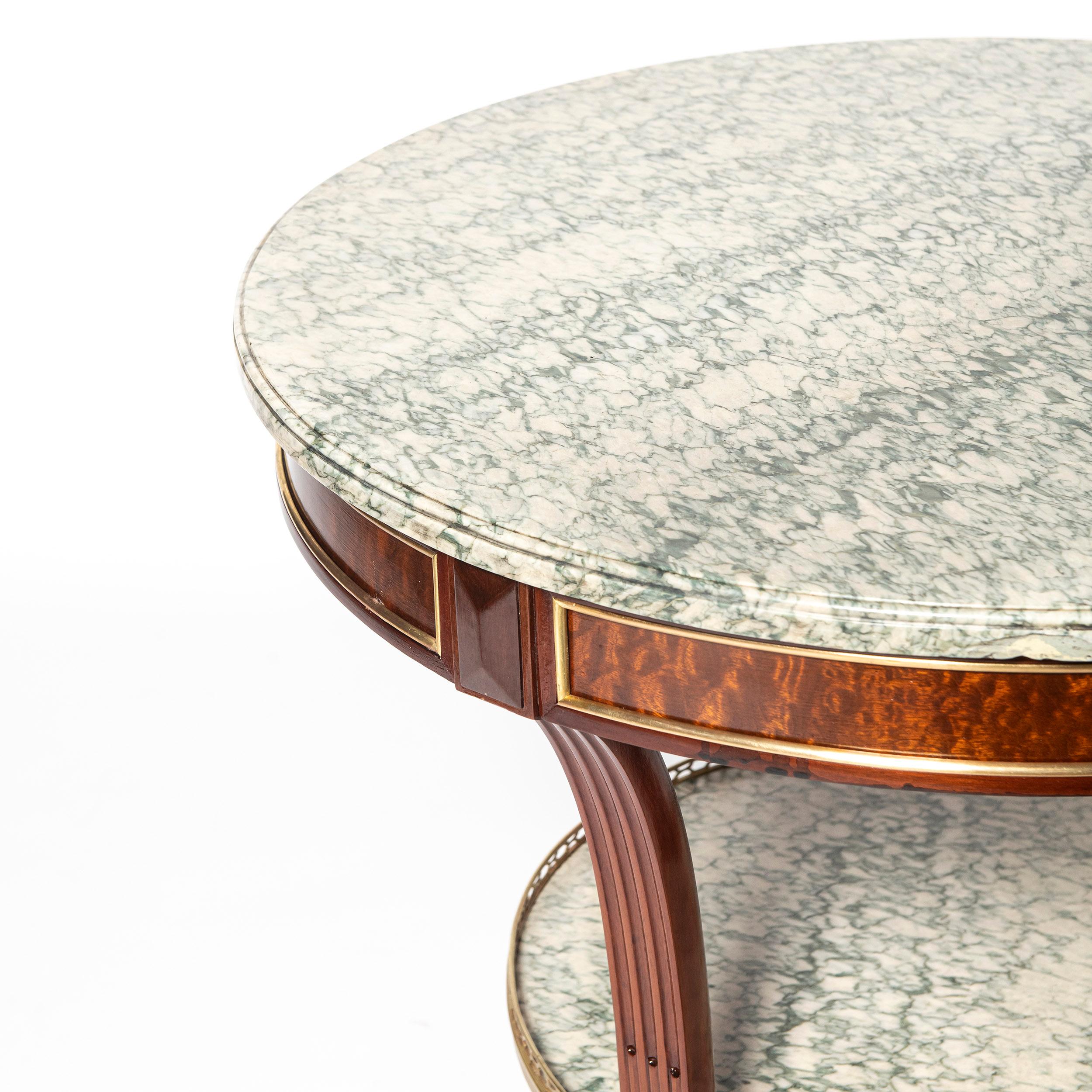Néoclassique Paire de tables d'appoint en bois, marbre et bronze, France, fin du XIXe siècle en vente