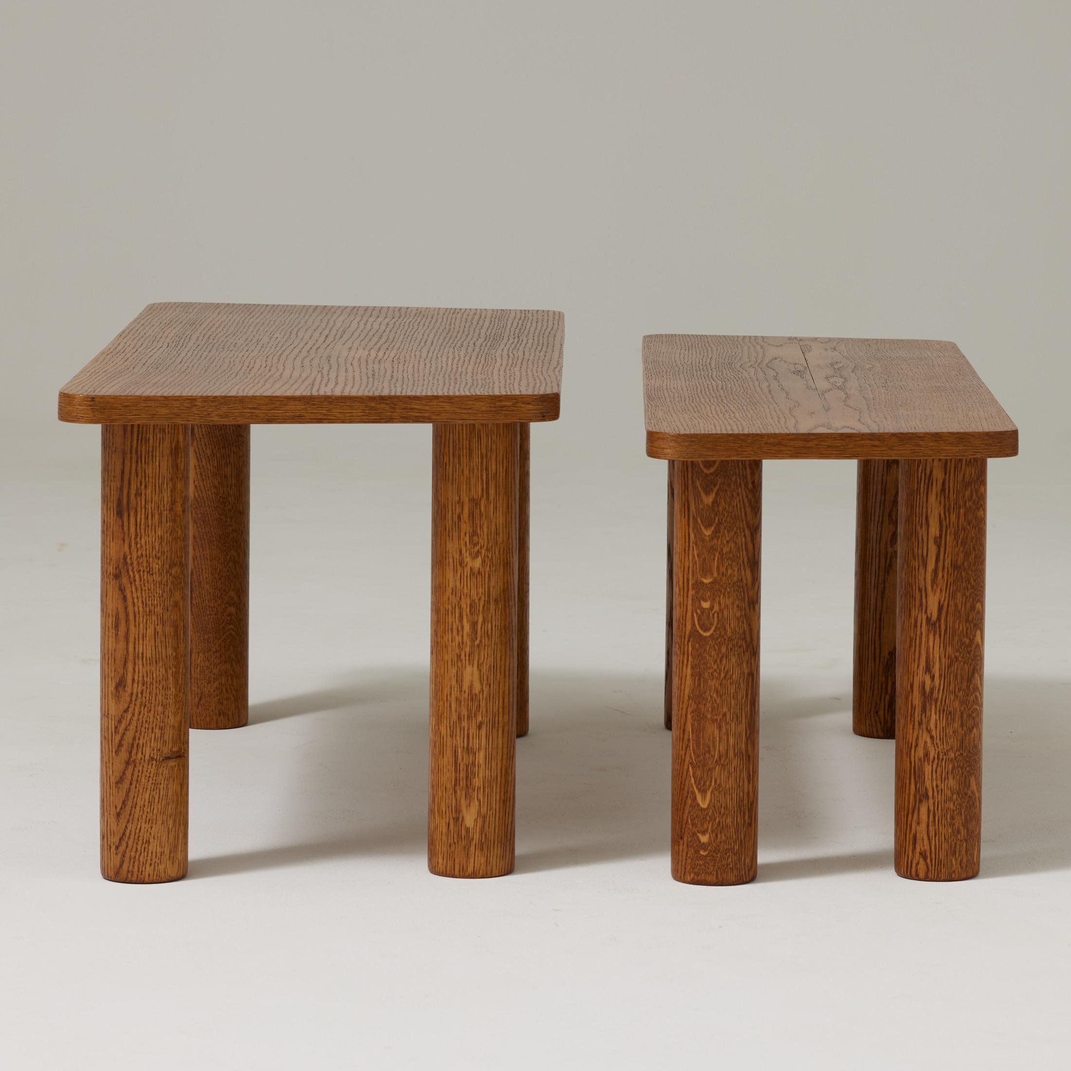 Paire de tables basses en Wood Mid Century Modern, circa 1950 en vente 3