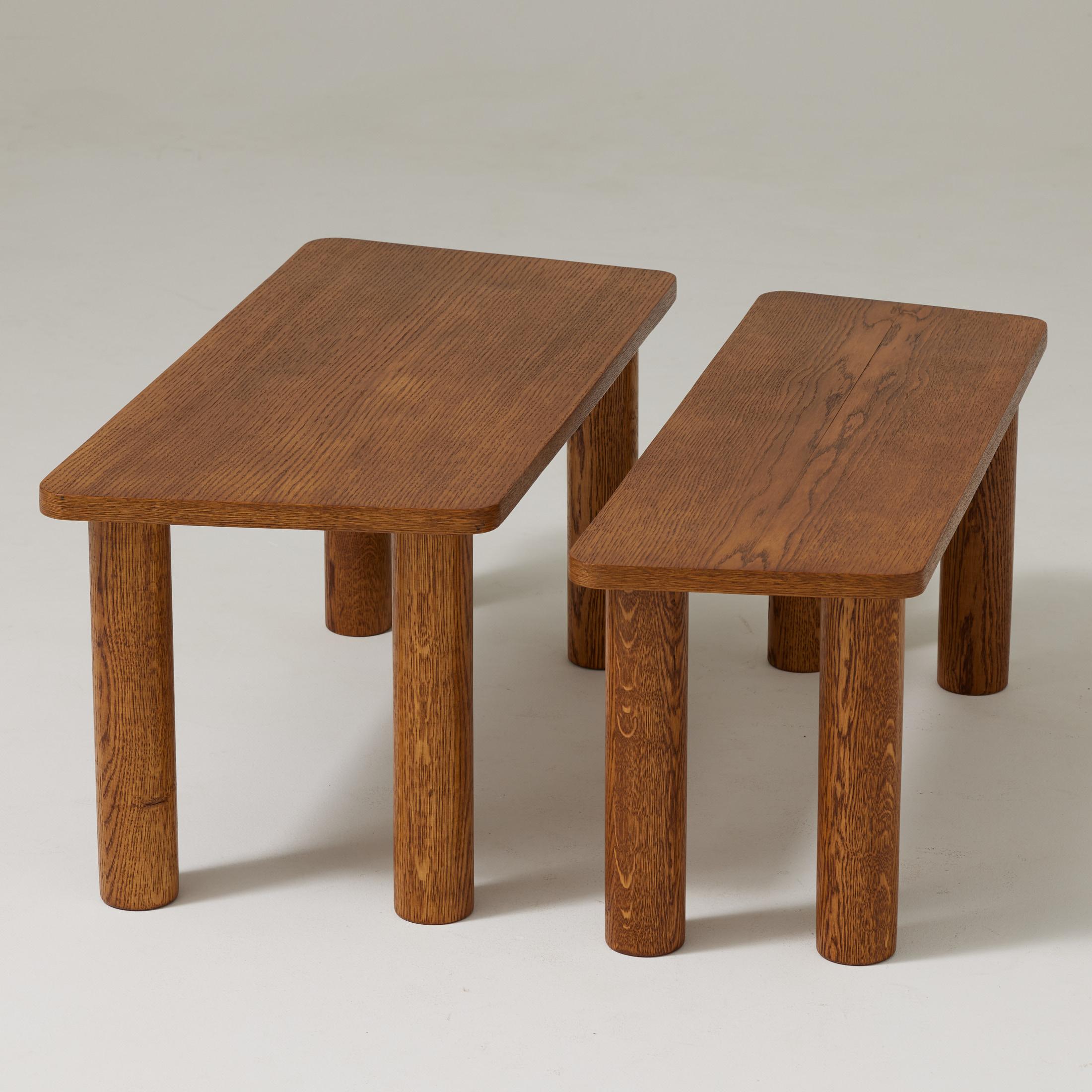Paire de tables basses en Wood Mid Century Modern, circa 1950 en vente 4
