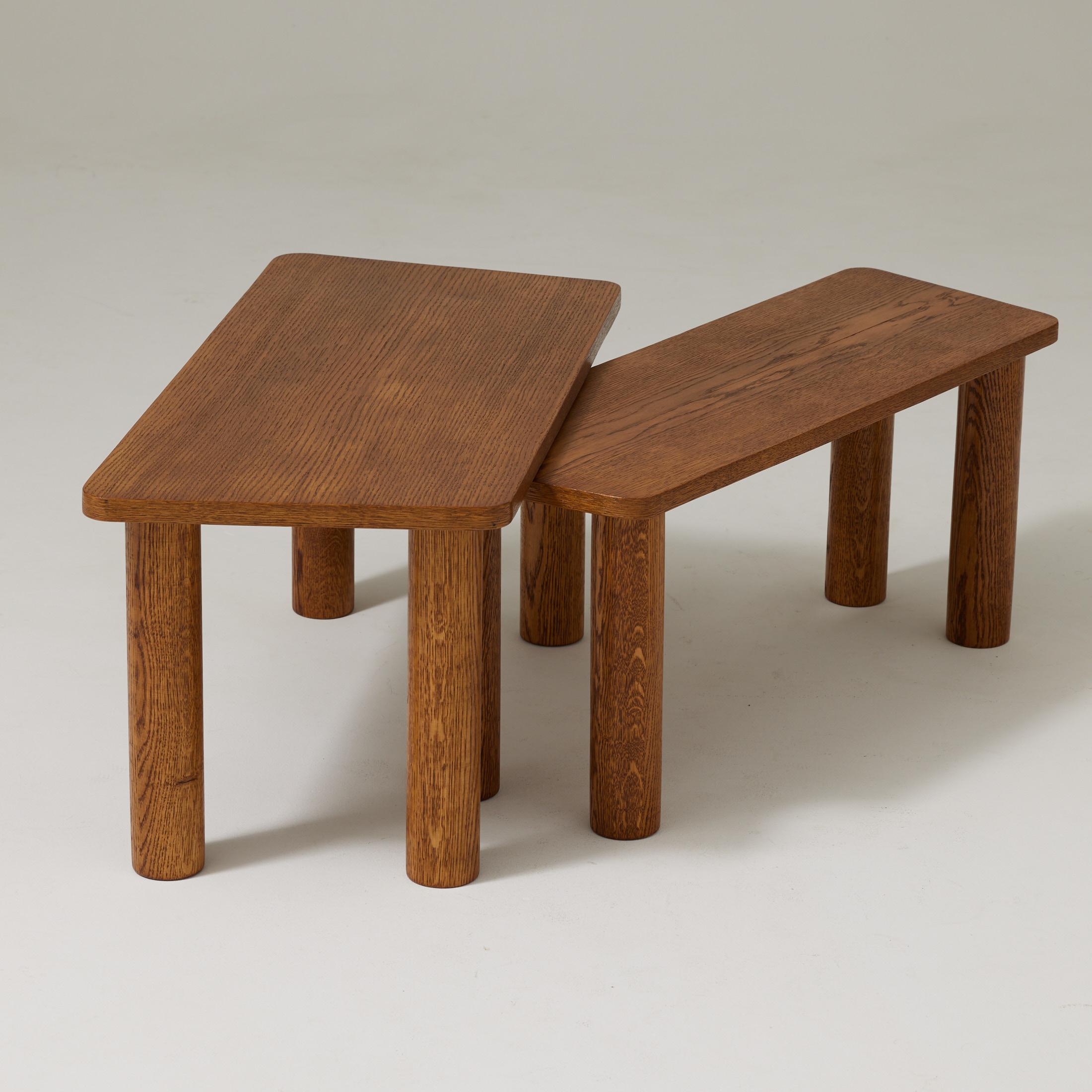 Paire de tables basses en Wood Mid Century Modern, circa 1950 en vente 5
