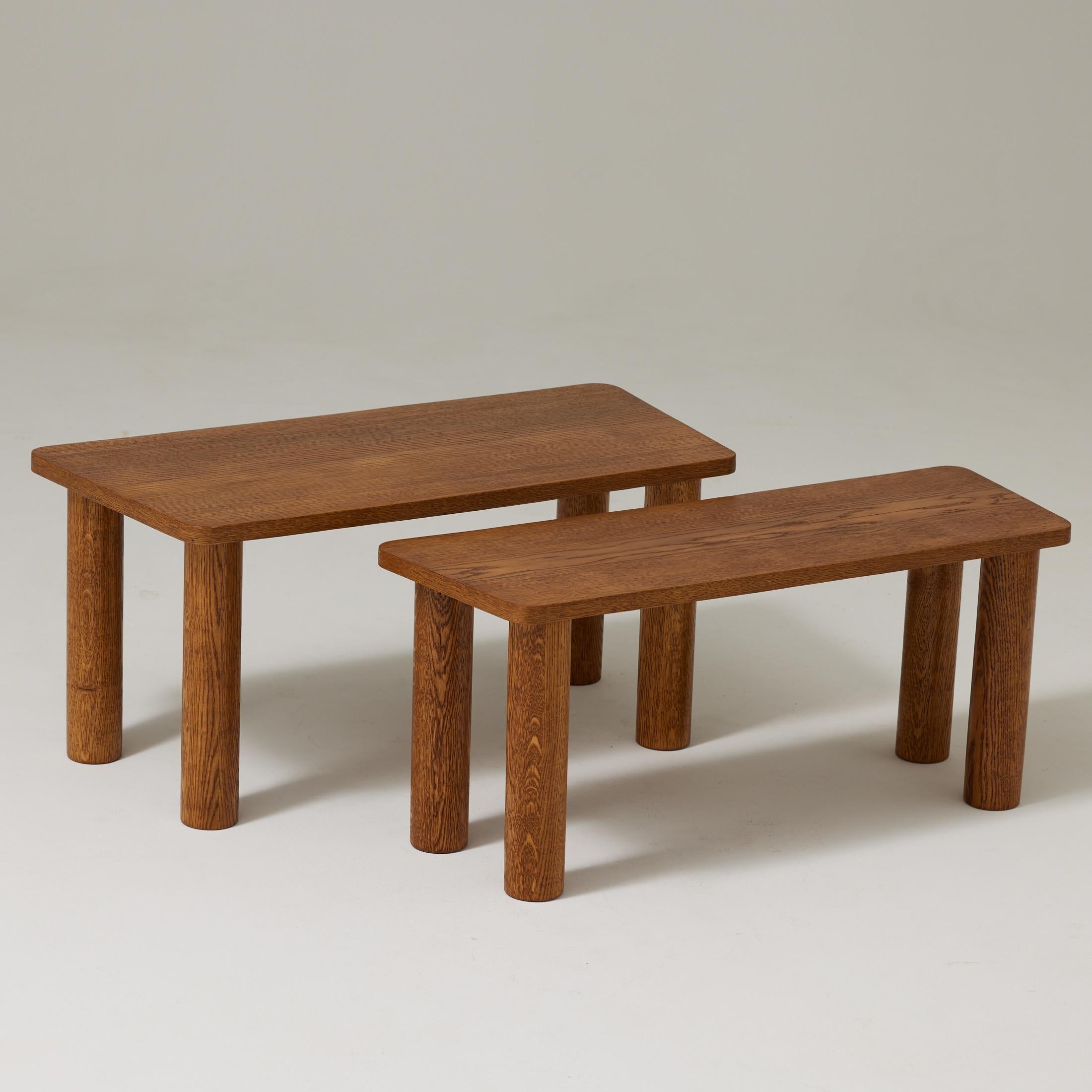 Paire de tables basses en Wood Mid Century Modern, circa 1950 en vente 1
