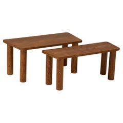 Paire de tables basses en Wood Mid Century Modern, circa 1950