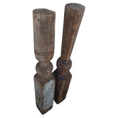 Paar von Holz Newell Stil Pier Post