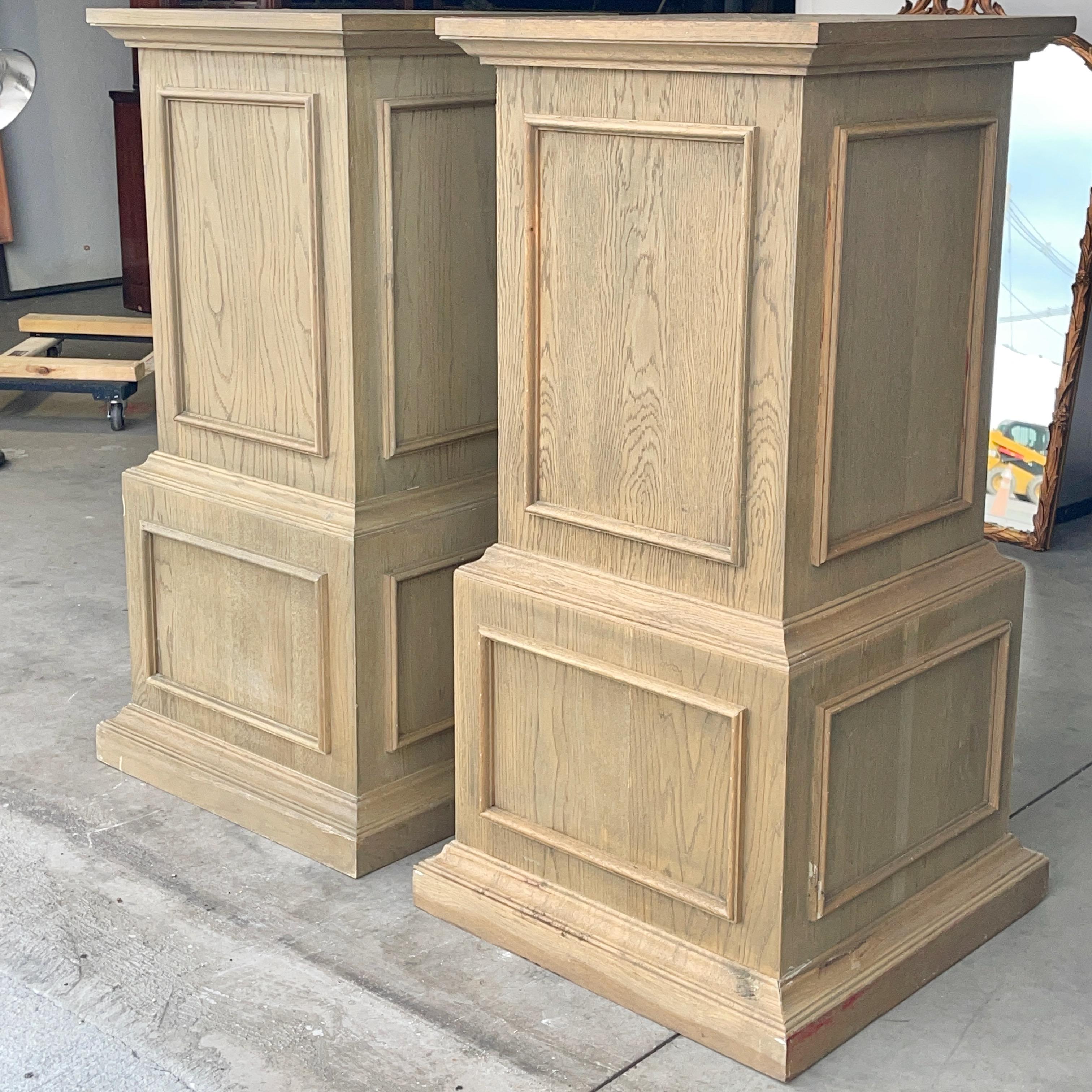 wooden pedestals