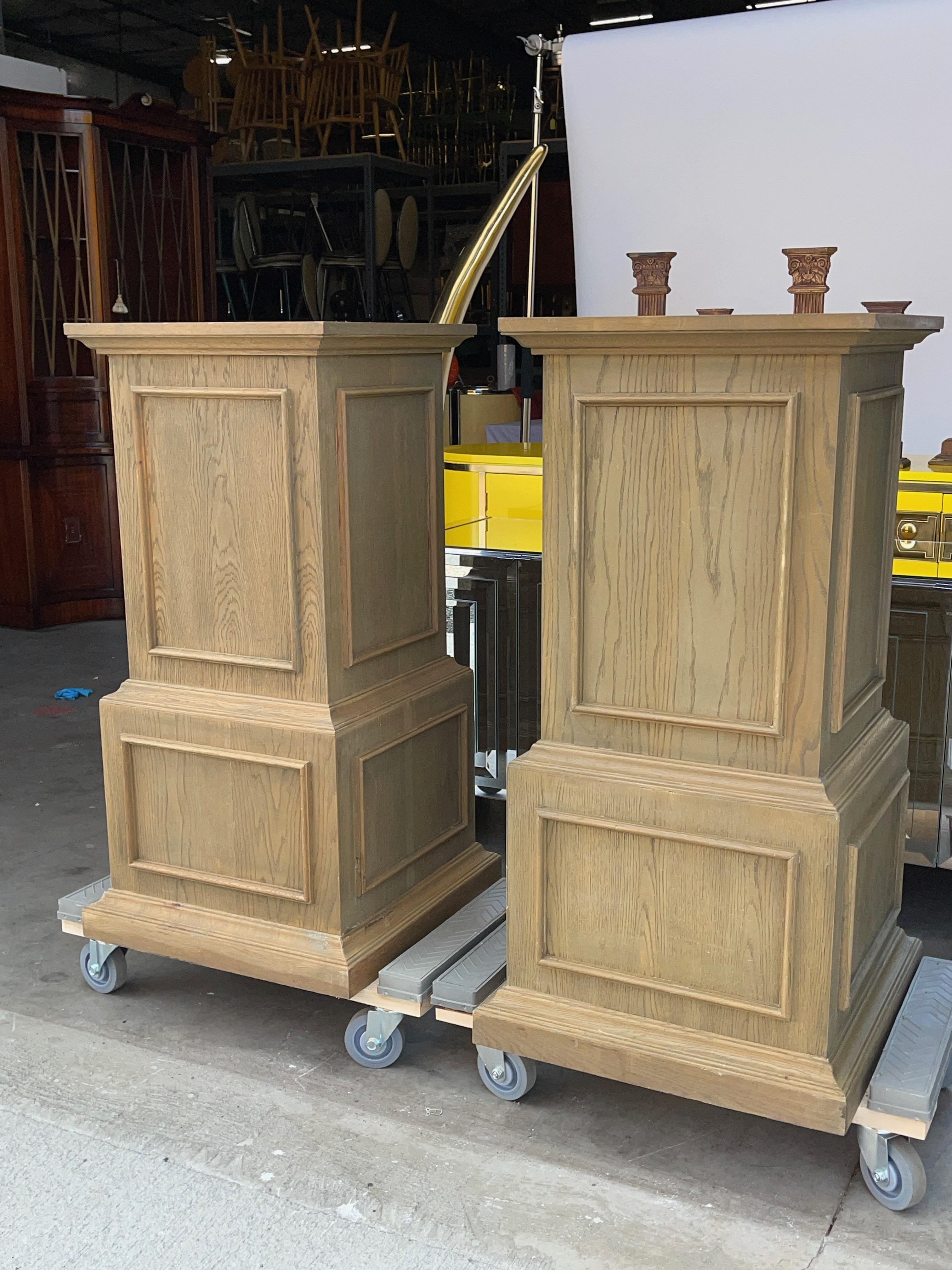 Pair of Wood Pedestals In Fair Condition In Hanover, MA