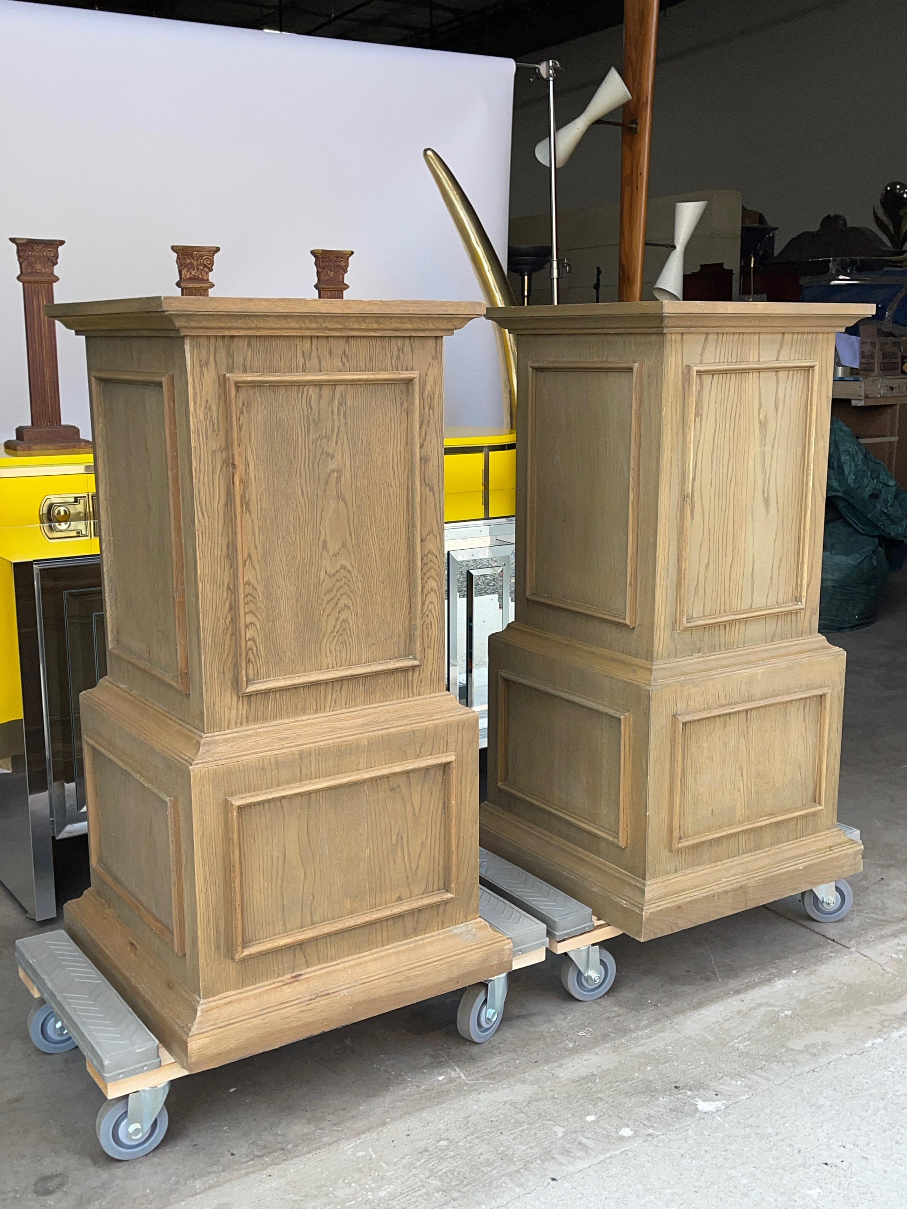 Late 20th Century Pair of Wood Pedestals