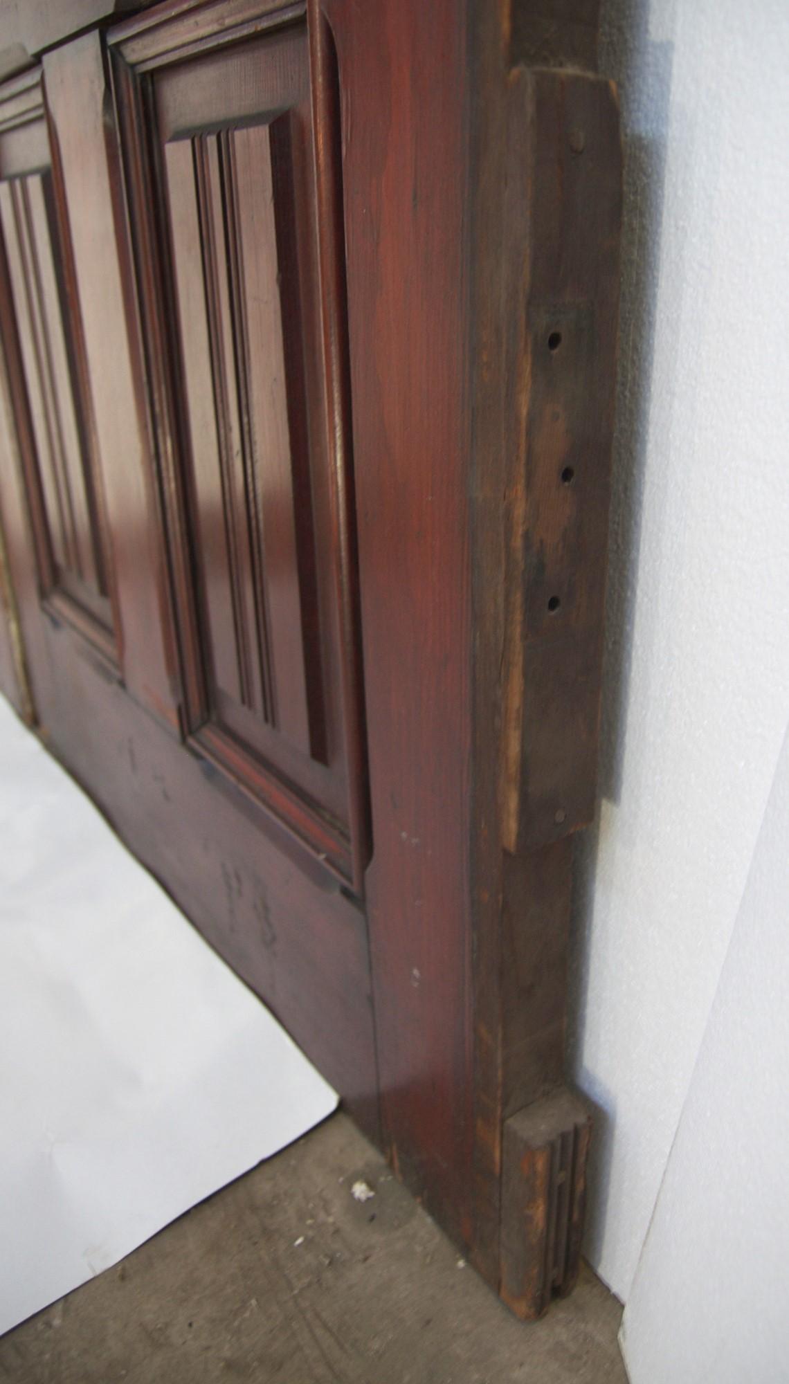 Pair Wood Pocket Doors 6 Raised Panels Aesthetic Movement 3