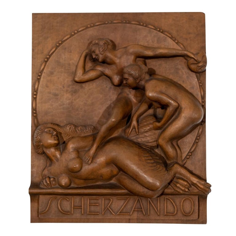 Wooden reliefs, design Hermann Feuerhahn, execution E. Sund, Dr. Epstein Villa Berlin, ca. 1908

The German sculptor Hermann Feuerhahn attended the school of arts and crafts in Berlin and Hannover. It is considered that Christian Behrens was his