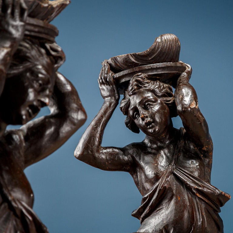 Pair of Wood Sculptures For Sale at 1stDibs