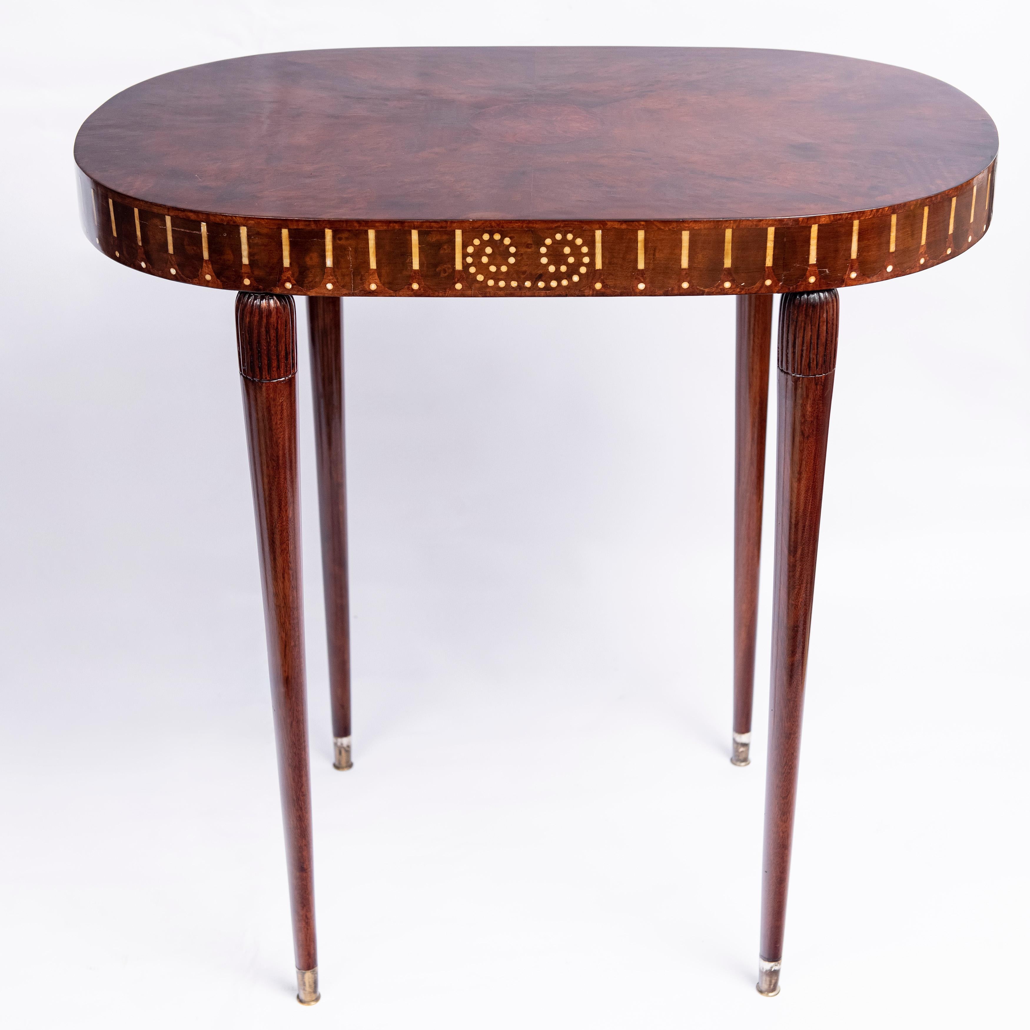 Pair of wood side tables. Art Deco style, France, circa 1930.