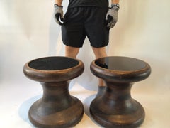Pair of Wood Spool Tables