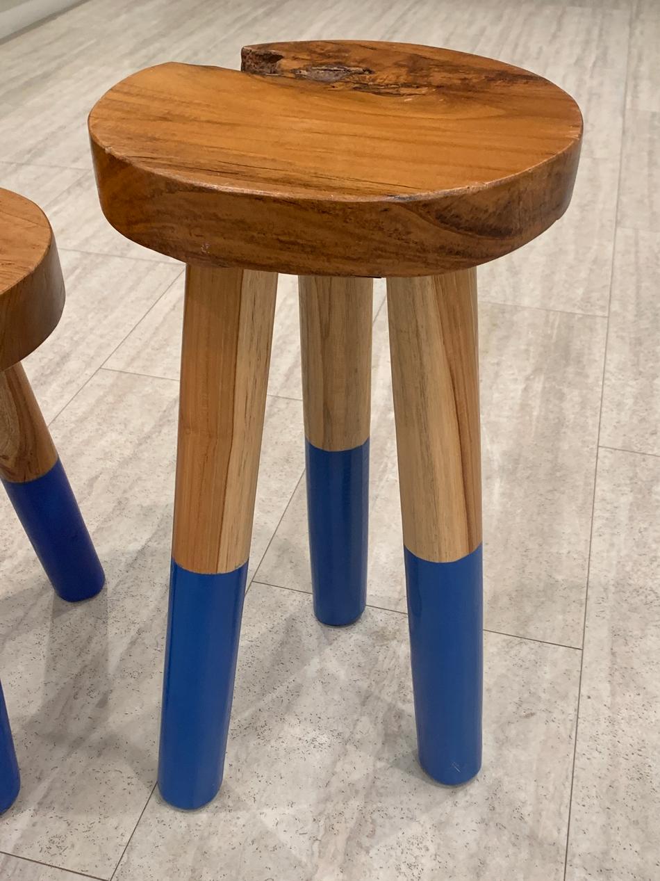 Pair of Wood Stools by Outlook International LTD 3