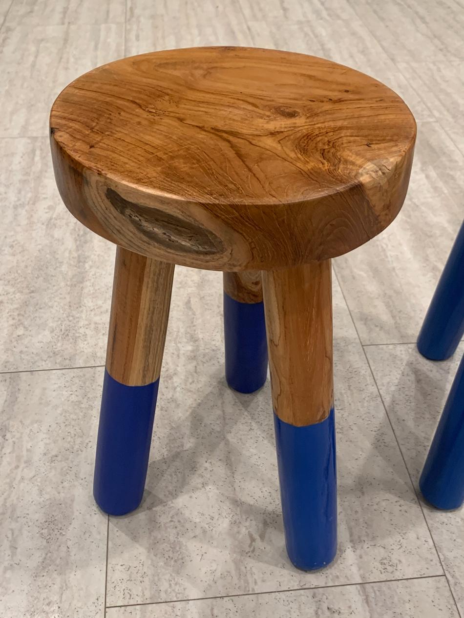 Pair of Wood Stools by Outlook International LTD 4