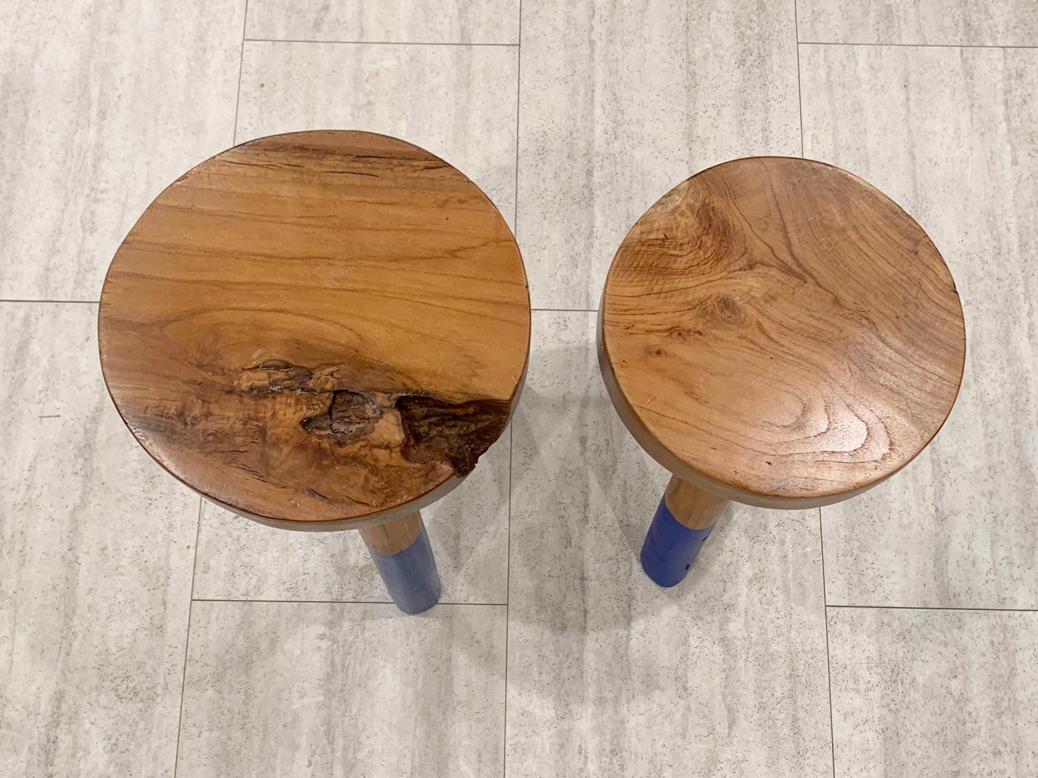 Pair of Wood Stools by Outlook International LTD 6