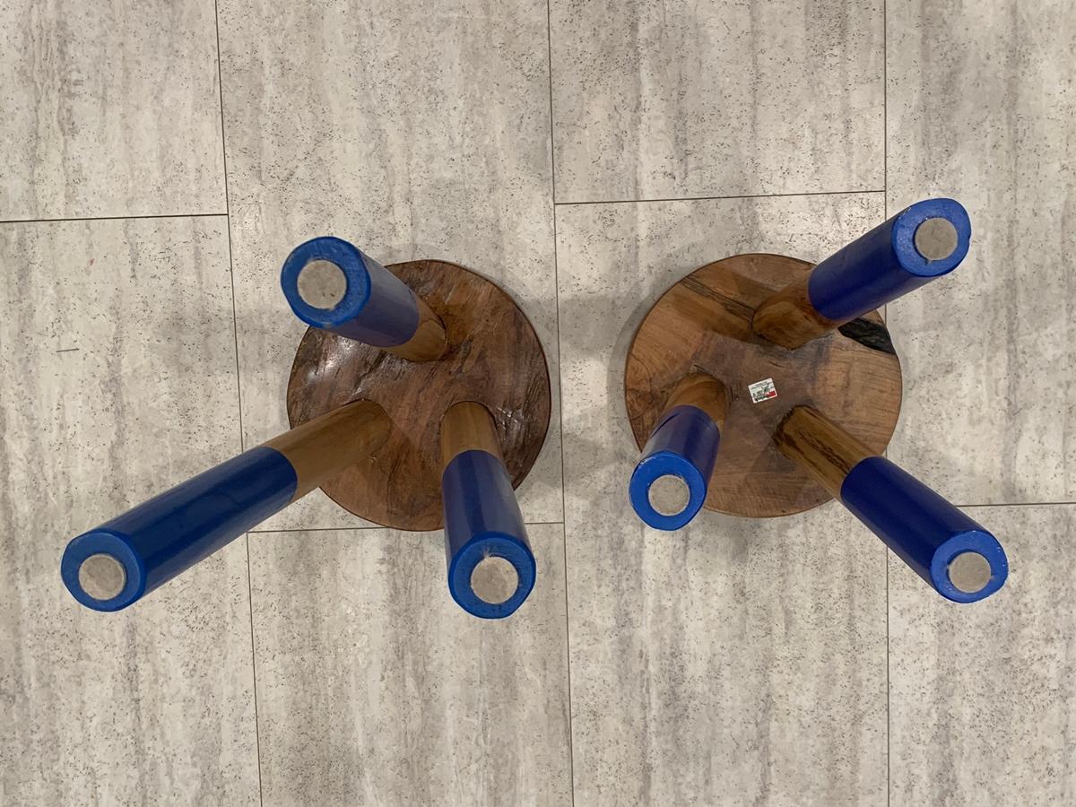 Pair of Wood Stools by Outlook International LTD 8