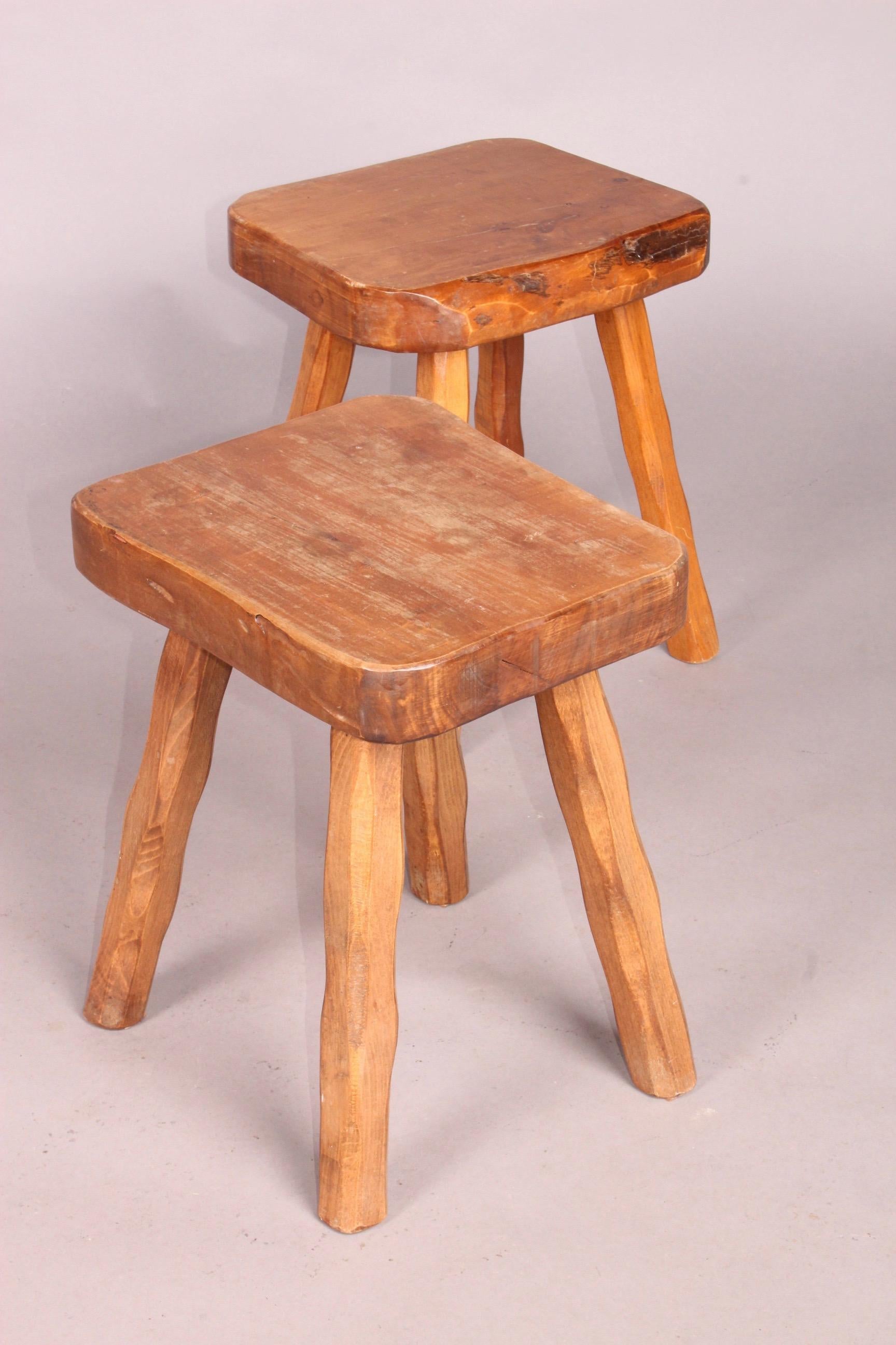 French Pair of Wood Stools