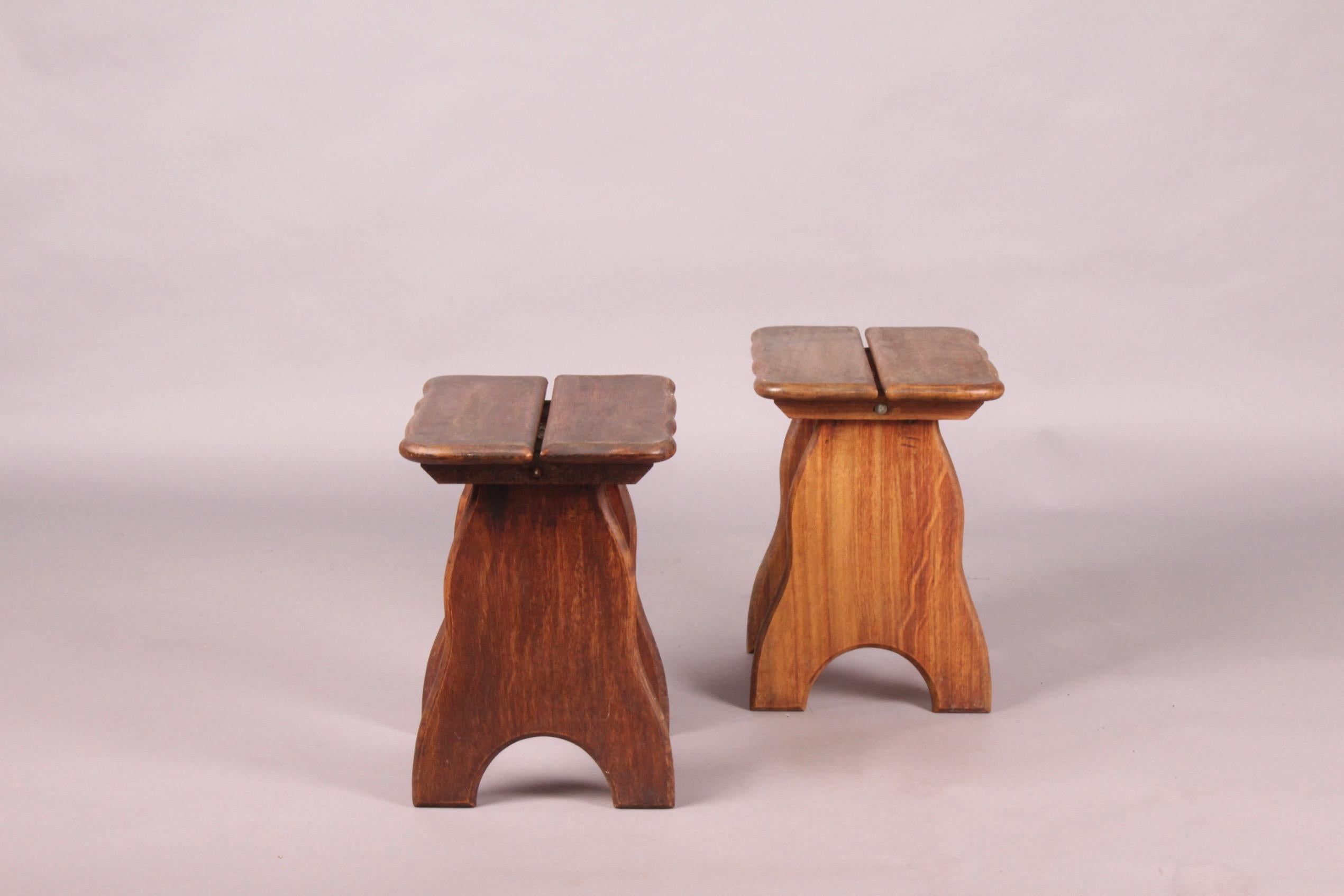Pair of Wood Stools 1