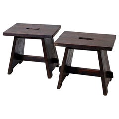 Pair of wood stools in the spirit of "Milking Stools" Pair of wood stools in the spirit of "Milking Stools"