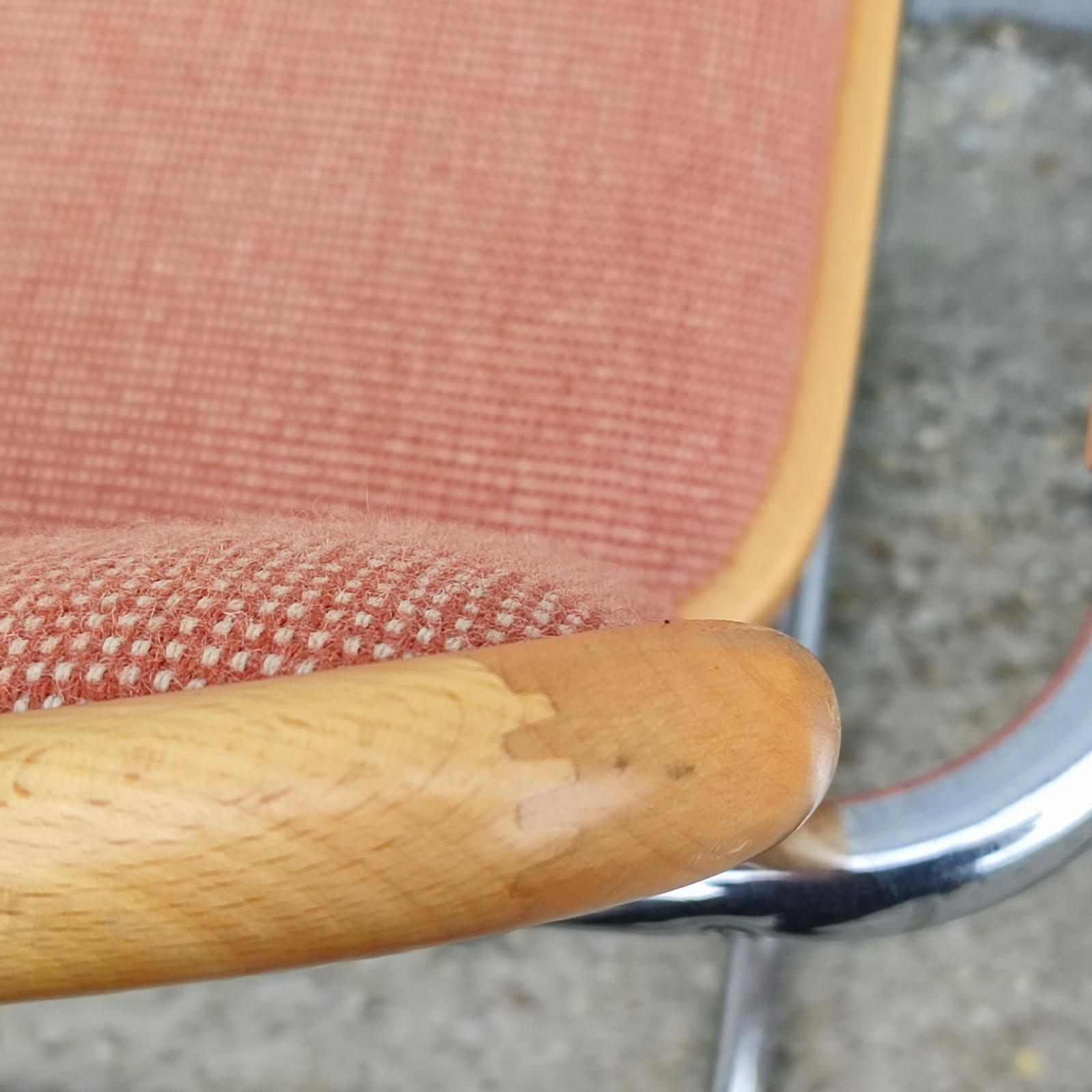 Pair of Wood Upholstery and Nickel Cesca Armchairs Chairs, 1970s For Sale 4