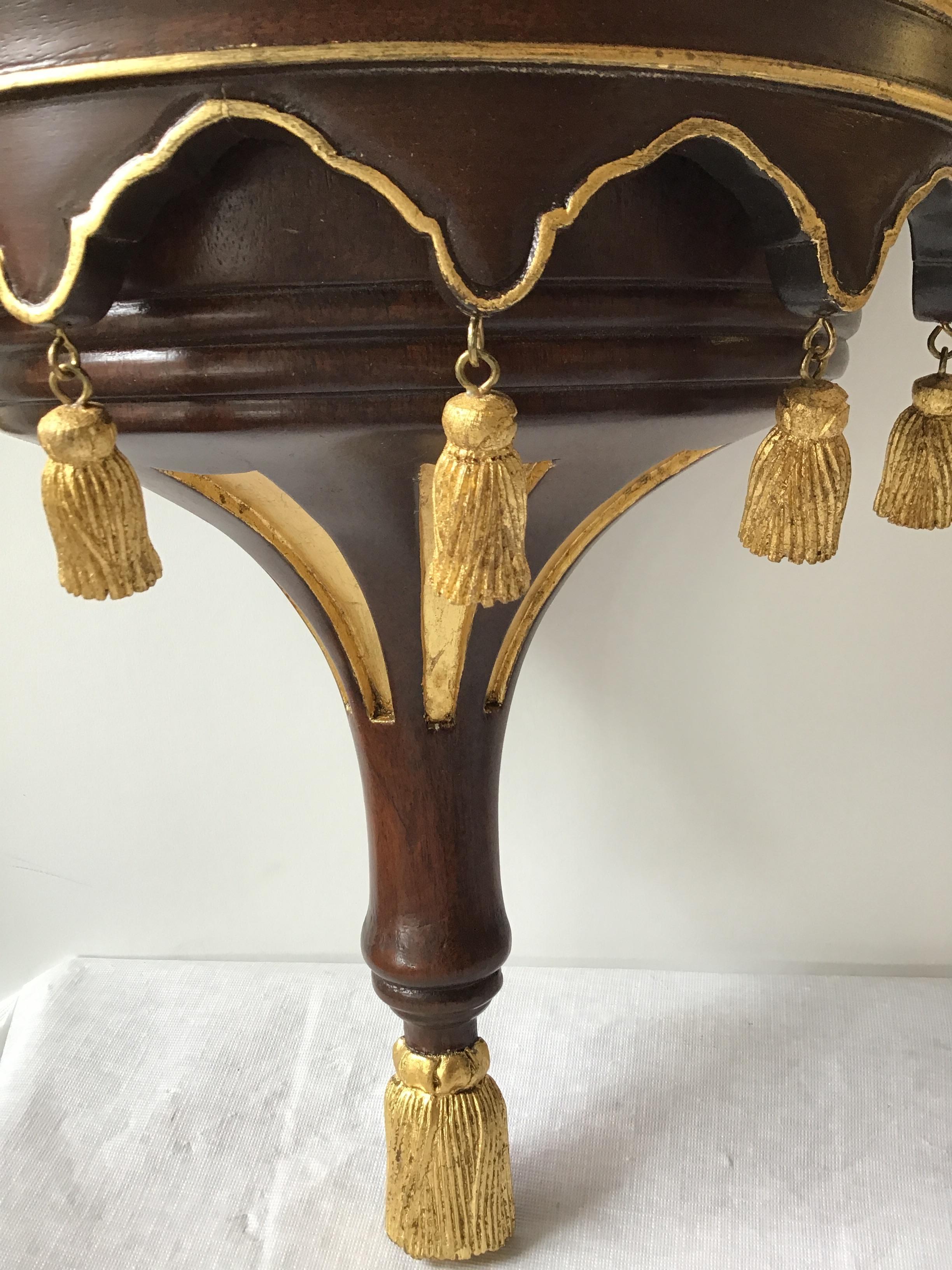 Pair of Wood Wall Shelves with Tassels 2