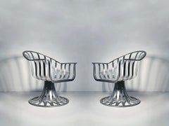 Coppia di sedie da salotto in alluminio Woodard di Herbert Saiger