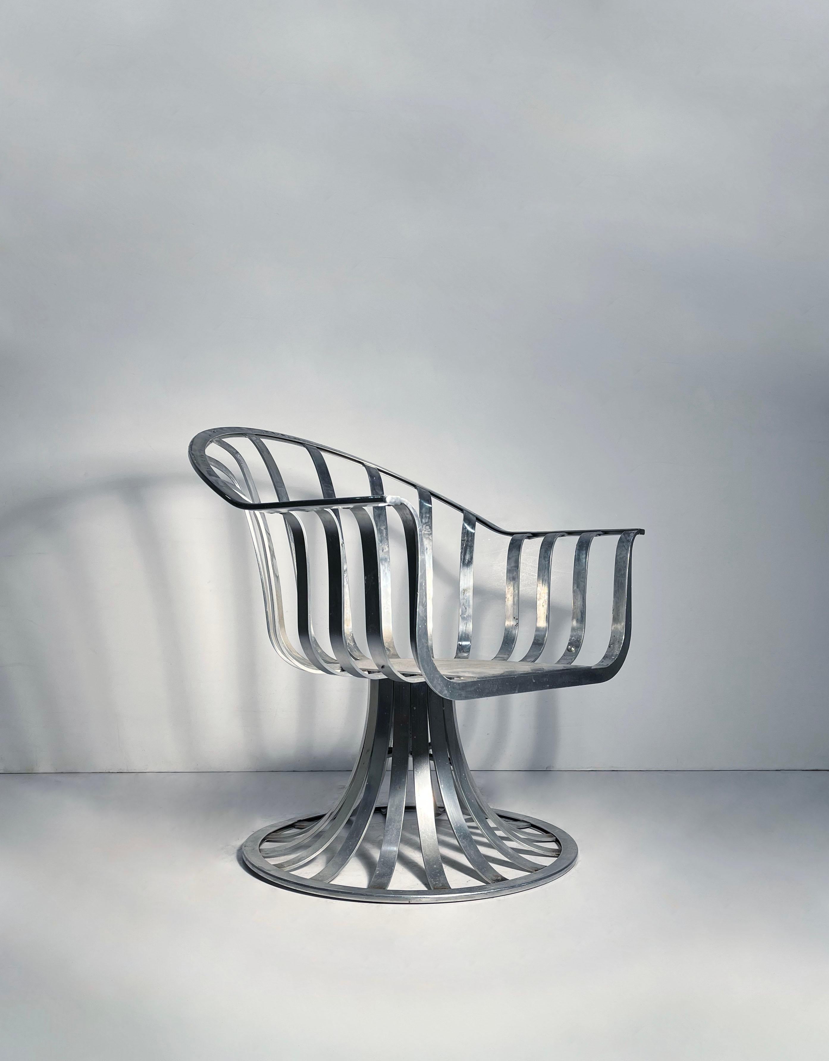 American Pair of Woodard Aluminum Lounge Chairs by Herbert Saiger For Sale