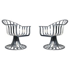 Pair of Woodard Aluminum Lounge Chairs by Herbert Saiger