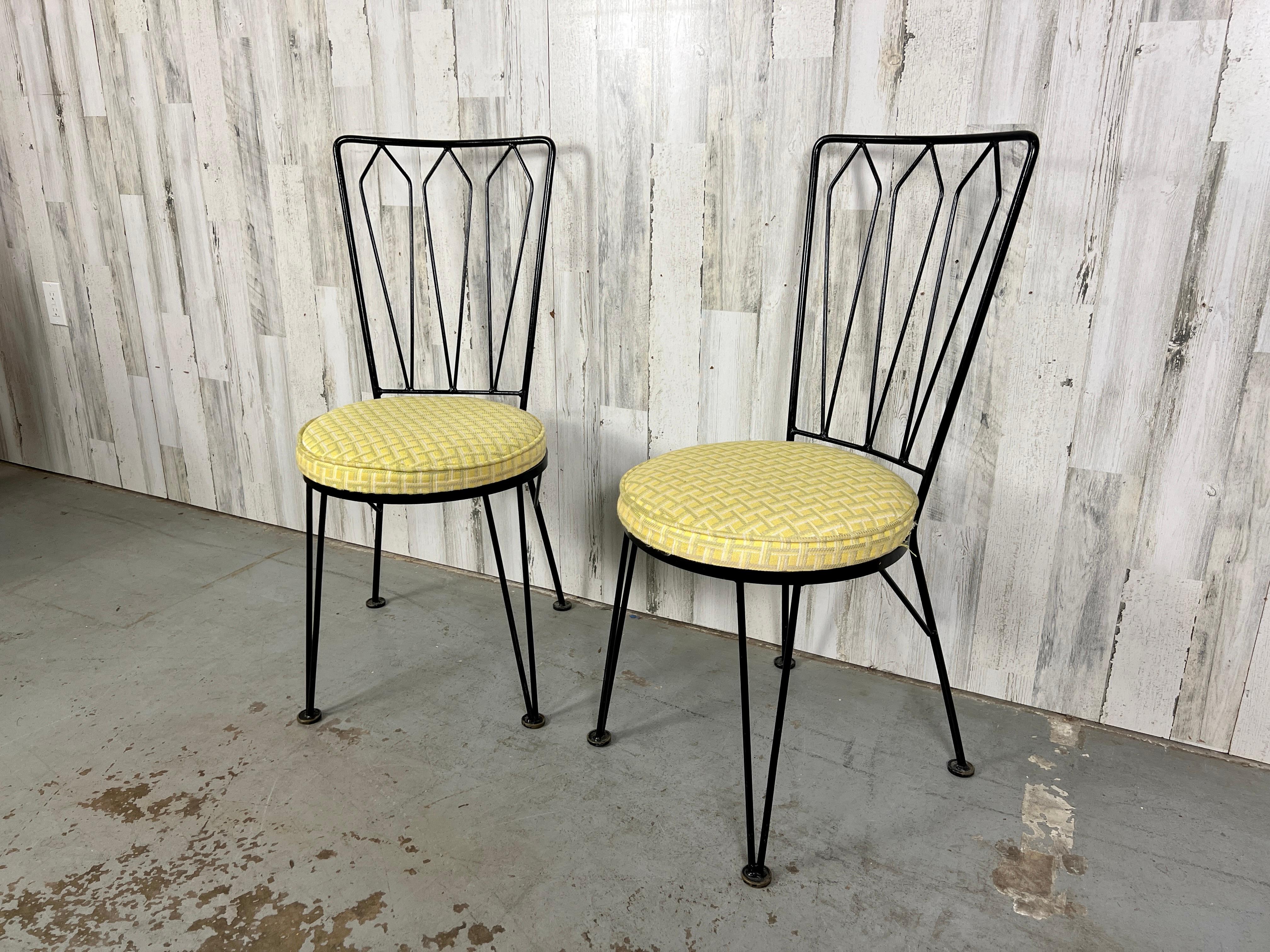 American Pair of Woodard Iron Patio Chairs  For Sale
