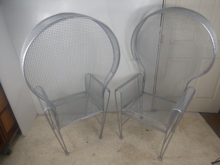 Pair of Woodard Sculptura Canopied Garden Chairs, C1960 For Sale 1