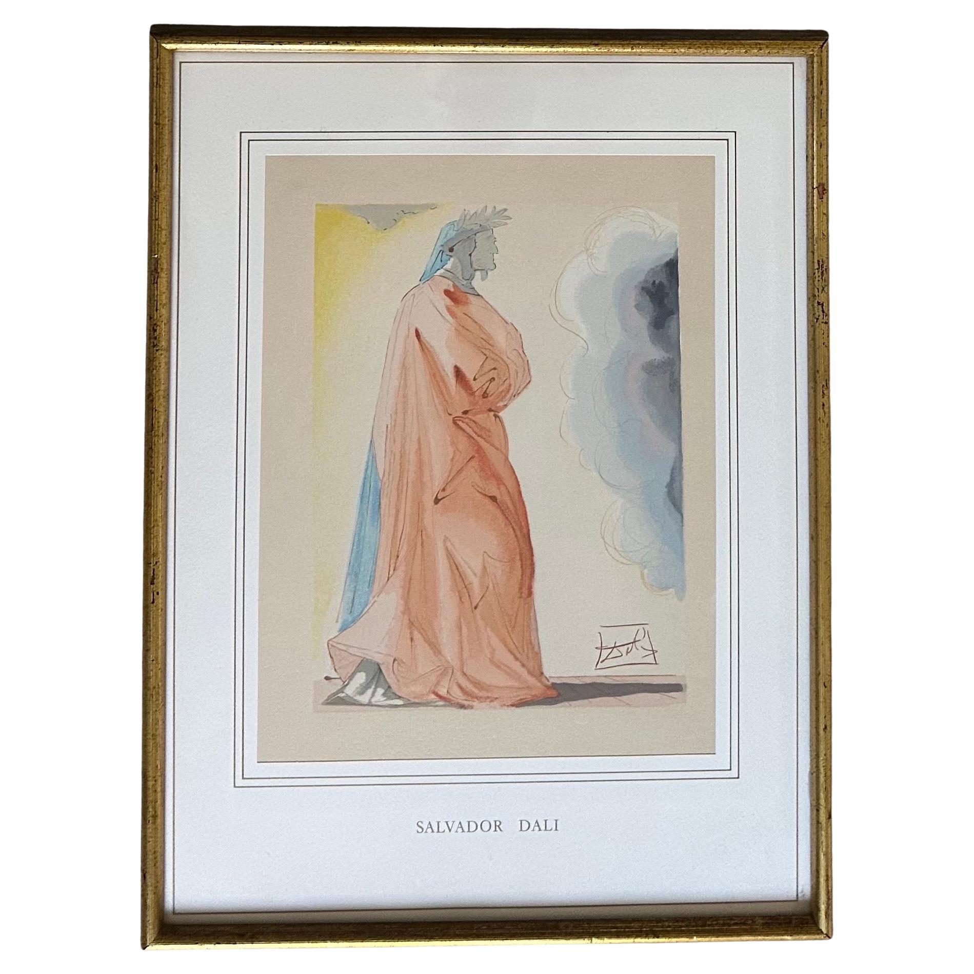 Splendida coppia di stampe su xilografia della serie Divina Commedia di Salvador Dalì, anni '70 circa. Le stampe sono la numero 34 della serie Hell Plate e la numero 1 di Heaven Canto.  Entrambe sono firmate sulla stampa e presentate in una cornice