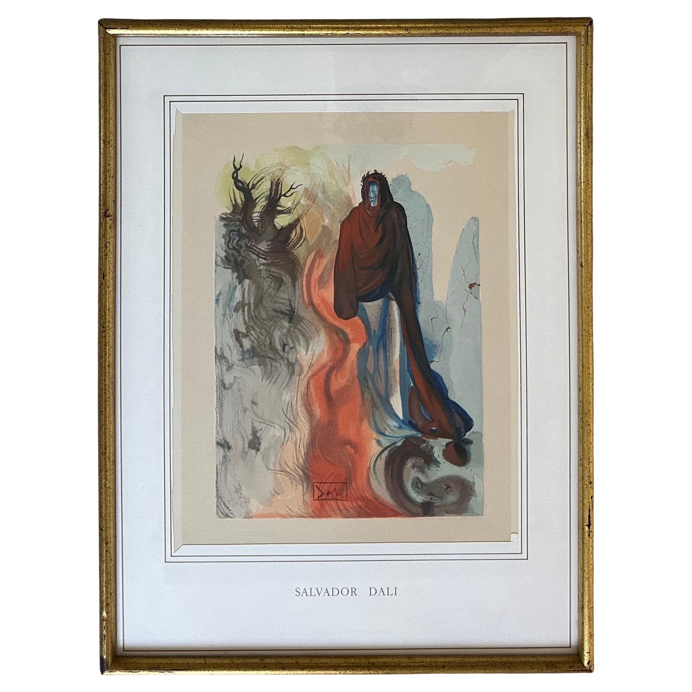 Mid-Century moderno Coppia di stampe su legno della serie Divina Commedia di Salvador Dali in vendita