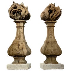 Pair of Woodcarving Torchieres from France