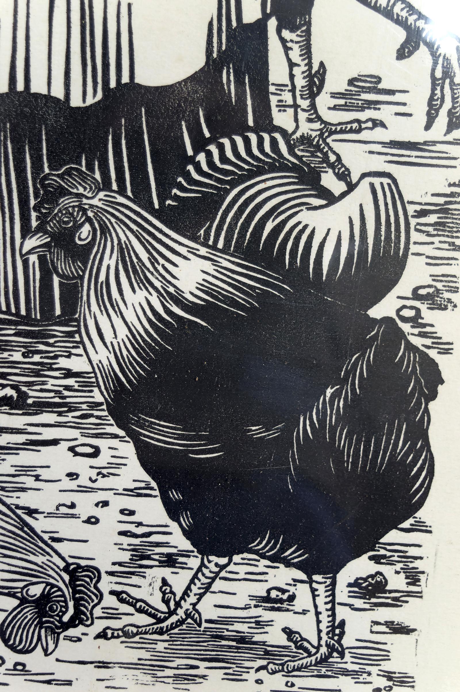 Paar Holzschnittdrucke, „Couple of Peasants“, Frankreich, um 1970 (Papier) im Angebot