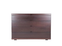 Coppia di contenitori in legno e marmo di V. Magistretti per Poggi, Italia, anni '70