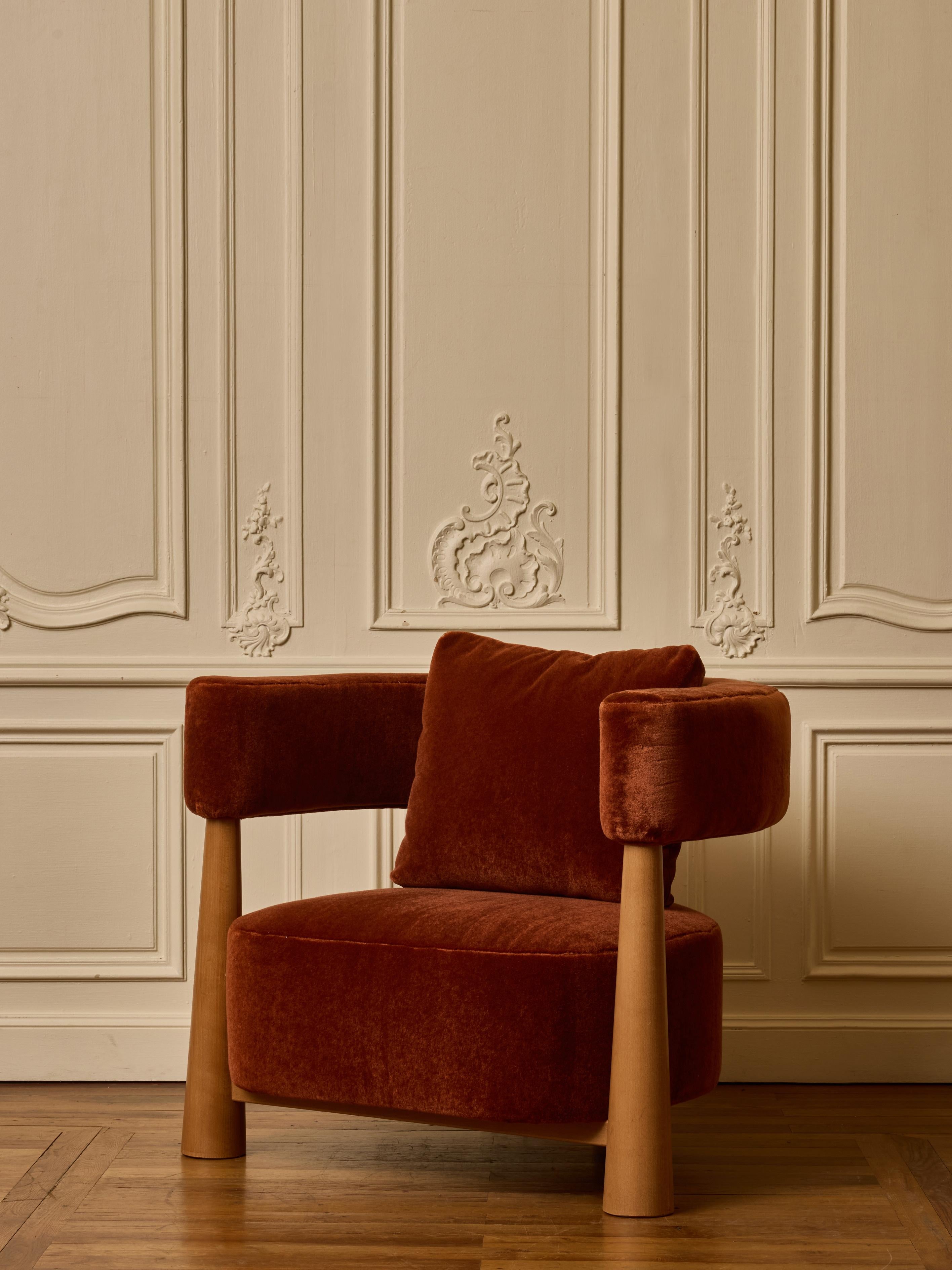 Mid-Century moderno Coppia di poltrone in legno dello Studio A Glustin in vendita