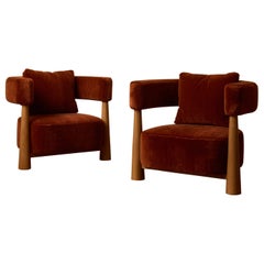 Pair of wooden armchairs by Studio Glustin