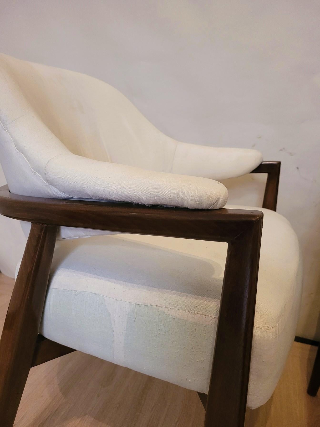 Pair Of Wooden Armchairs With Basket Back, 50s/60s, 20th Century 7