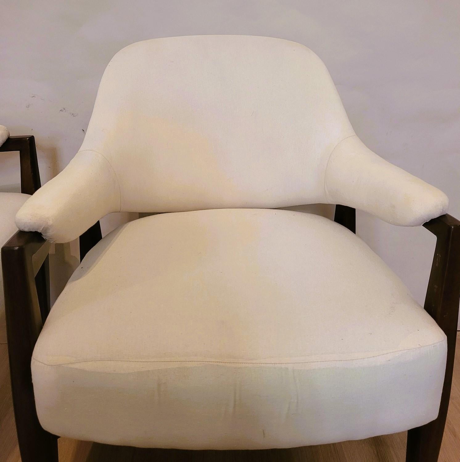 Pair Of Wooden Armchairs With Basket Back, 50s/60s, 20th Century 8